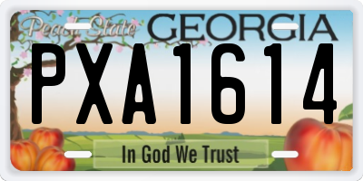 GA license plate PXA1614