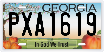 GA license plate PXA1619