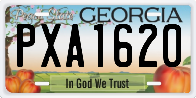 GA license plate PXA1620