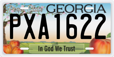 GA license plate PXA1622