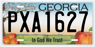 GA license plate PXA1627