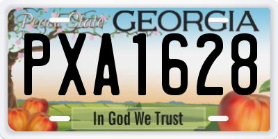 GA license plate PXA1628