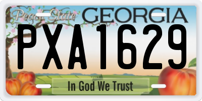 GA license plate PXA1629
