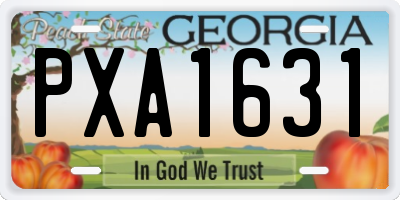 GA license plate PXA1631