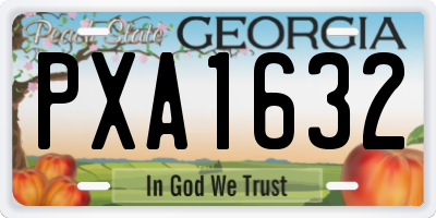 GA license plate PXA1632