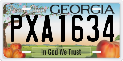 GA license plate PXA1634