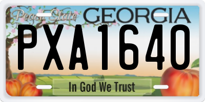 GA license plate PXA1640