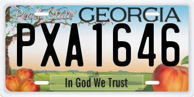 GA license plate PXA1646