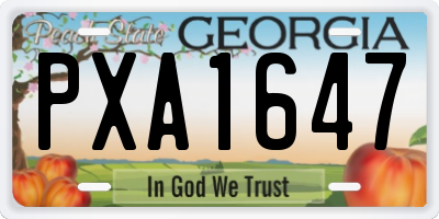 GA license plate PXA1647