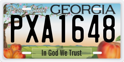 GA license plate PXA1648