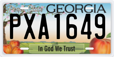 GA license plate PXA1649