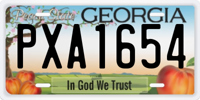 GA license plate PXA1654