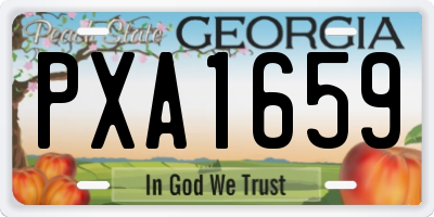 GA license plate PXA1659