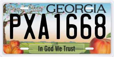 GA license plate PXA1668