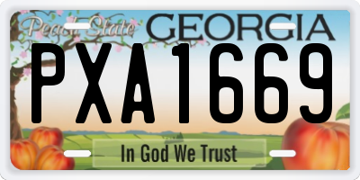 GA license plate PXA1669