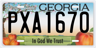 GA license plate PXA1670