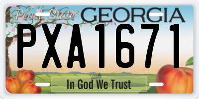 GA license plate PXA1671