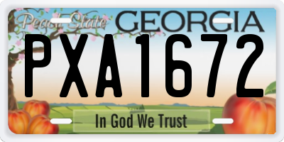 GA license plate PXA1672