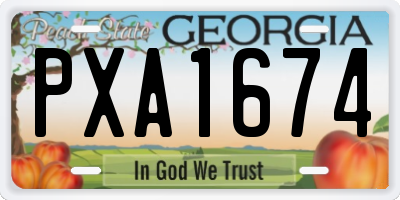 GA license plate PXA1674