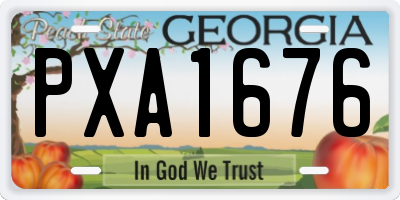 GA license plate PXA1676