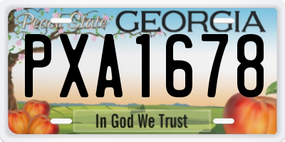 GA license plate PXA1678