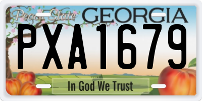GA license plate PXA1679