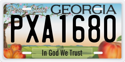 GA license plate PXA1680
