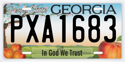 GA license plate PXA1683