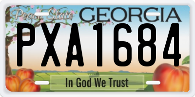 GA license plate PXA1684