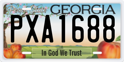 GA license plate PXA1688