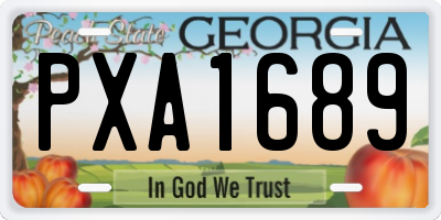 GA license plate PXA1689