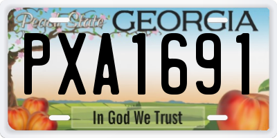 GA license plate PXA1691