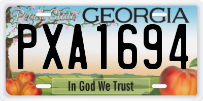 GA license plate PXA1694