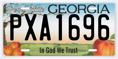 GA license plate PXA1696