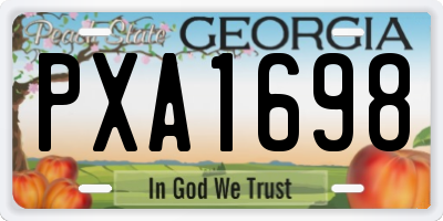 GA license plate PXA1698