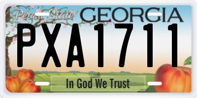 GA license plate PXA1711