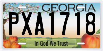GA license plate PXA1718