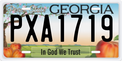 GA license plate PXA1719