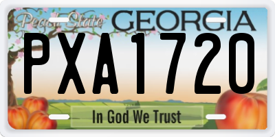 GA license plate PXA1720