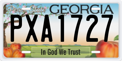 GA license plate PXA1727