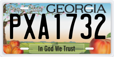GA license plate PXA1732
