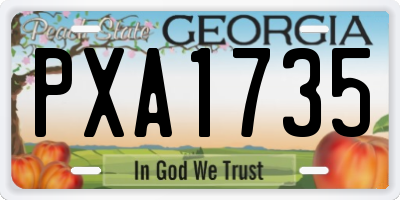 GA license plate PXA1735