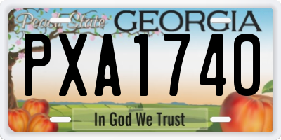 GA license plate PXA1740