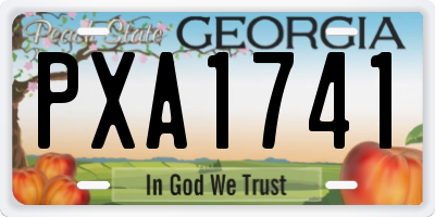 GA license plate PXA1741