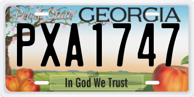 GA license plate PXA1747