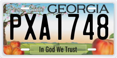 GA license plate PXA1748