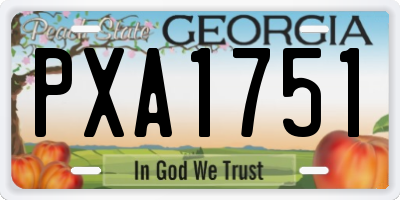 GA license plate PXA1751