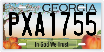 GA license plate PXA1755