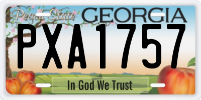 GA license plate PXA1757