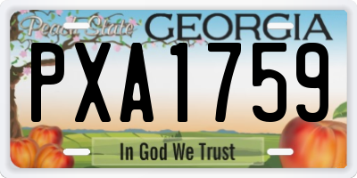 GA license plate PXA1759